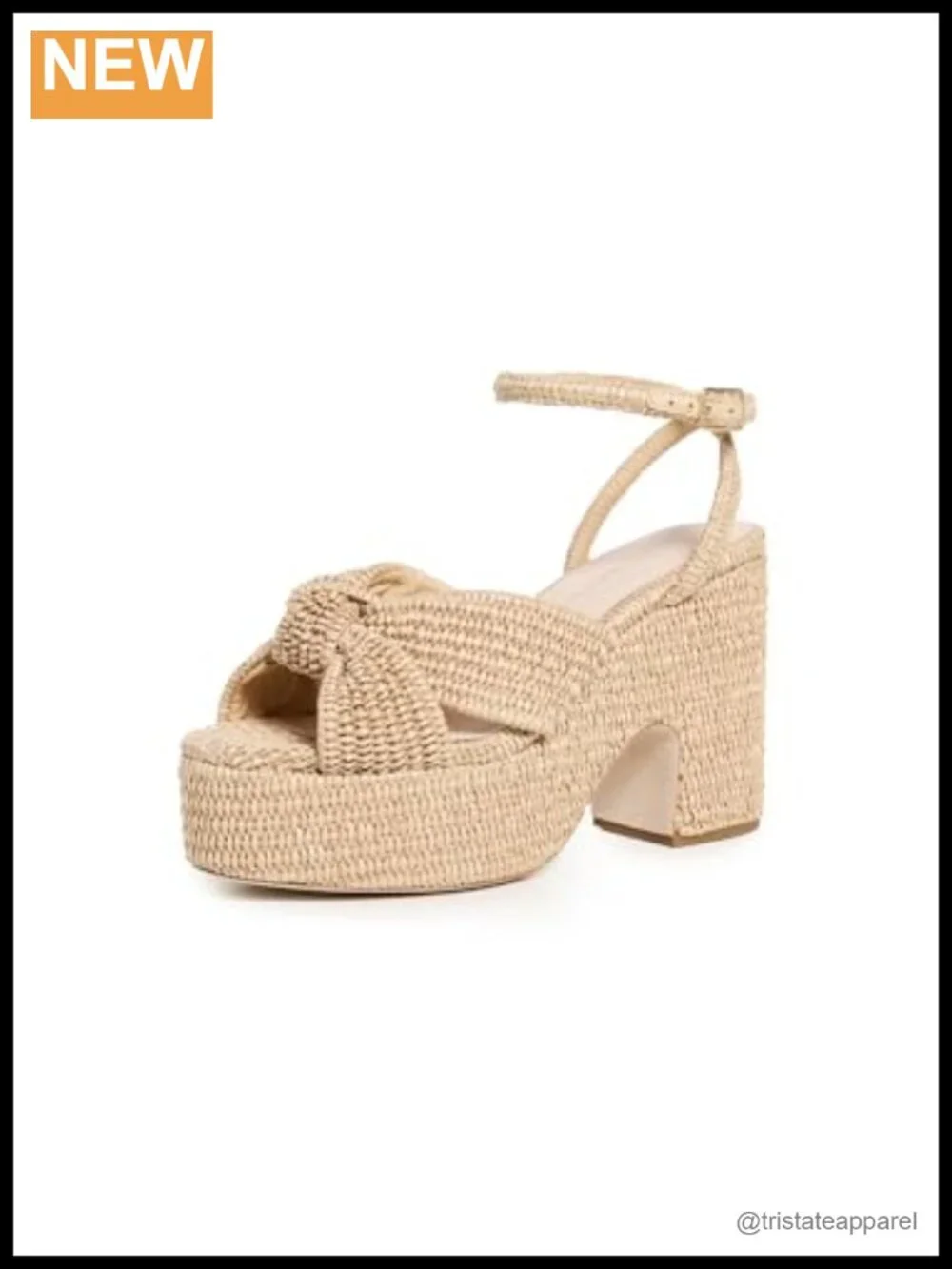 Raffia Platform Slingback Sandals
